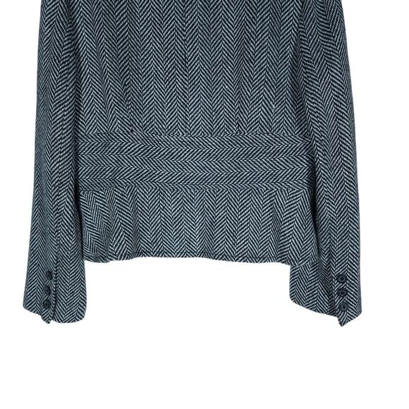 ECI New York Womens Blazer 14 Black White Herringbone Tweed Jacket Chic Workwear - Picture 12 of 15